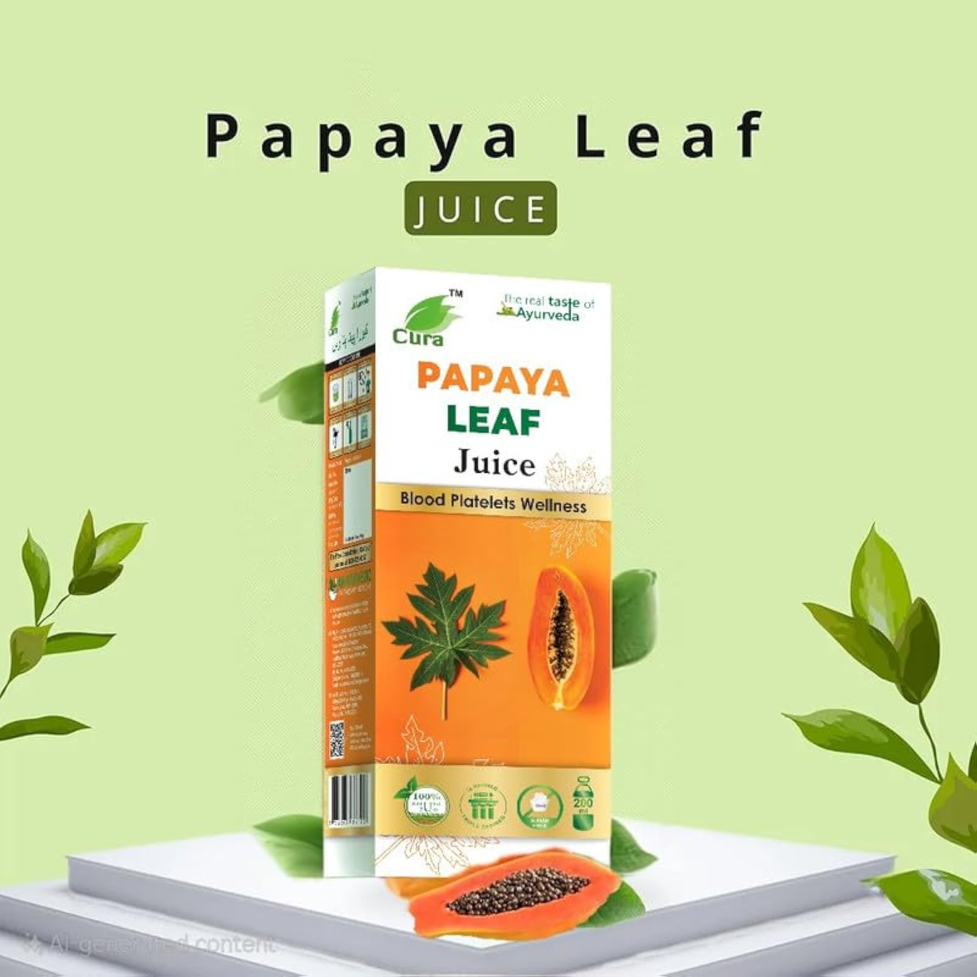 Cura Mahaveer Papaya Leaf Juice, 500 ml